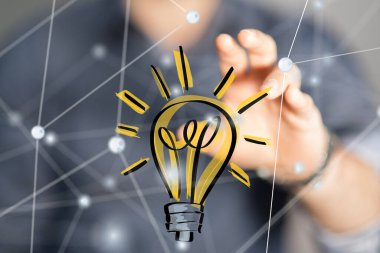 Sinirsel ağ 3 boyutlu illüstrasyon. Büyük veriler ve siber güvenlik