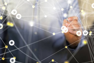 küresel ağ ve veri müşteri bağlantısına dokunmak