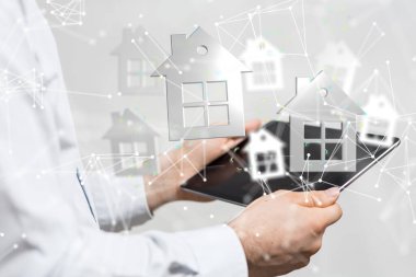 - Sinirsel ağ 3 boyutlu illüstrasyon. Büyük veri ve siber güvenlik