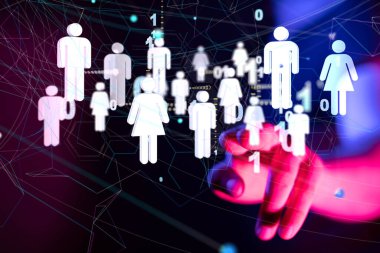 Soyut teknoloji grubu ve veri 3D - bağlantı