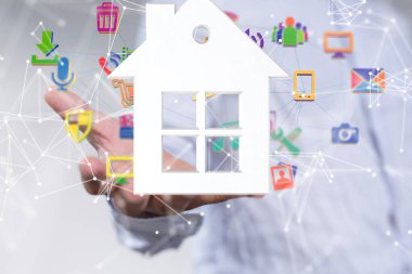 Ev verileri. Parçacıkları ve dijital verileri olan dijital siber uzay