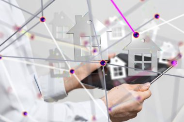 - Sinirsel ağ 3 boyutlu illüstrasyon. Büyük veri ve siber güvenlik