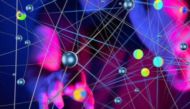 Konferans Dijital Ağ ve Veri Konsepti 3D