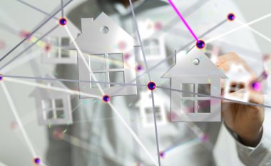 Ev. data Büyük veri görselleştirme arka planı. Soyut teknoloji