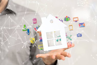 Ev verileri. Parçacıkları ve dijital verileri olan dijital siber uzay