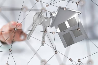 ev seçimi Büyük veri ve yapay zeka konsepti. Machin.