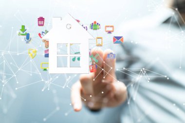 Ev verileri. Parçacıkları ve dijital verileri olan dijital siber uzay