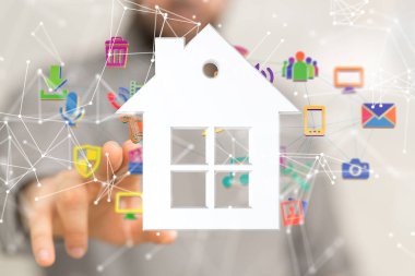 Ev verileri. Parçacıkları ve dijital verileri olan dijital siber uzay