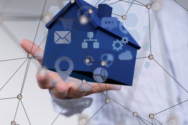 Ev. data Büyük veri görselleştirme arka planı. Soyut teknoloji