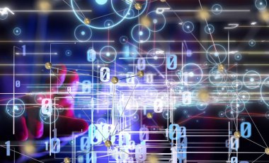 Konferans Dijital Ağ ve Veri Konsepti 3D