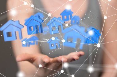 Ev verileri. Parçacıkları ve dijital verileri olan dijital siber uzay