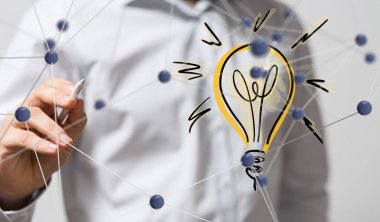 Sinirsel ağ 3 boyutlu illüstrasyon. Büyük veriler ve siber güvenlik