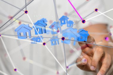 Ev verileri. Parçacıkları ve dijital verileri olan dijital siber uzay