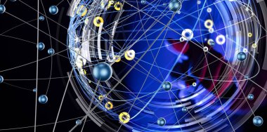 Konferans Dijital Ağ ve Veri Konsepti 3D