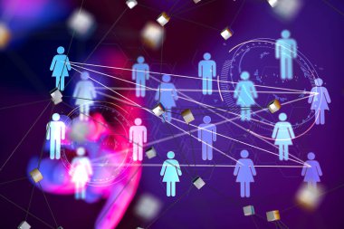 Soyut teknoloji grubu ve veri 3d