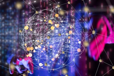 Konferans Dijital Ağ ve Veri Konsepti 3D