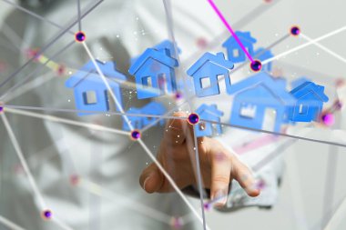 Ev verileri. Parçacıkları ve dijital verileri olan dijital siber uzay