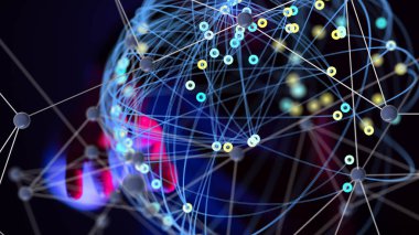 Konferans Dijital Ağ ve Veri Konsepti 3D