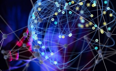 Konferans Dijital Ağ ve Veri Konsepti 3D