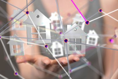 Ev. data Büyük veri görselleştirme arka planı. Soyut teknoloji