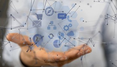 Çizgiler ve noktalar birleştiriliyor. Büyük veri görselleştirme