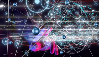 Konferans Dijital Ağ ve Veri Konsepti 3D