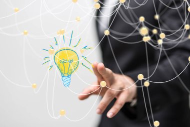 Sinirsel ağ 3 boyutlu illüstrasyon. Büyük veriler ve siber güvenlik