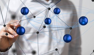 Konferans Dijital Ağ ve Veri Konsepti 3D