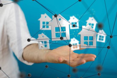 Ev. data Büyük veri görselleştirme arka planı. Soyut teknoloji