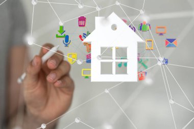 - Sinirsel ağ 3 boyutlu illüstrasyon. Büyük veri ve siber güvenlik