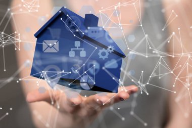 Ev verileri. Parçacıkları ve dijital verileri olan dijital siber uzay