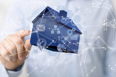 Ev. data Büyük veri görselleştirme arka planı. Soyut teknoloji