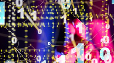 Küresel ağ Engelleme zinciri. Üç boyutlu illüstrasyon. Sinirsel ağlar ve