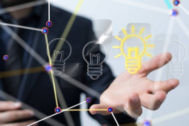 Sinirsel ağ 3 boyutlu illüstrasyon. Büyük veriler ve siber güvenlik