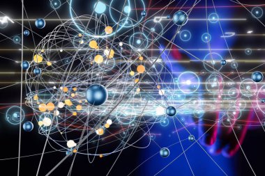 Konferans Dijital Ağ ve Veri Konsepti 3D