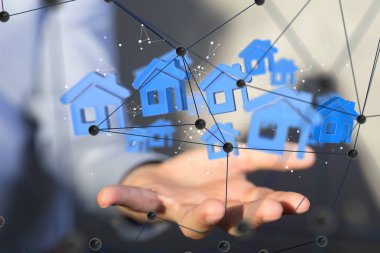 Ev verileri. Parçacıkları ve dijital verileri olan dijital siber uzay