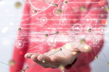 Konferans Dijital Ağ ve Veri Konsepti 3D