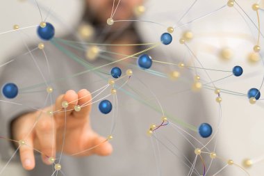 Konferans Dijital Ağ ve Veri Konsepti 3D