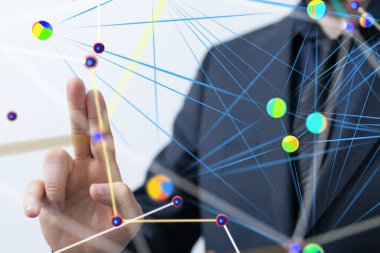 Konferans Dijital Ağ ve Veri Konsepti 3D