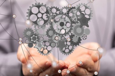 dişli sistem verileri. Çizgiler ve noktalar birleştiriliyor. Büyük veri görselleştirici