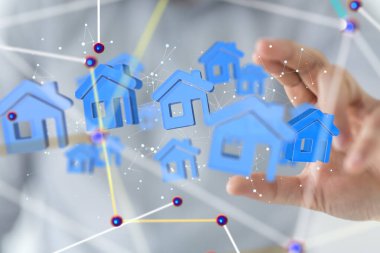 Ev verileri. Parçacıkları ve dijital verileri olan dijital siber uzay