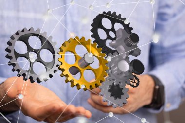 dişli sistem verileri. Çizgiler ve noktalar birleştiriliyor. Büyük veri görselleştirici