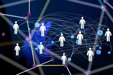 Soyut teknoloji grubu ve veri 3d