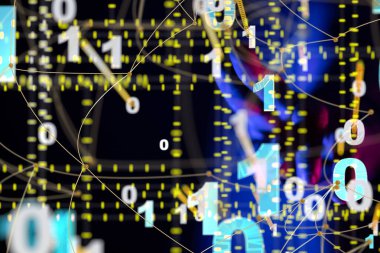 Küresel ağ Engelleme zinciri. Üç boyutlu illüstrasyon. Sinirsel ağlar ve