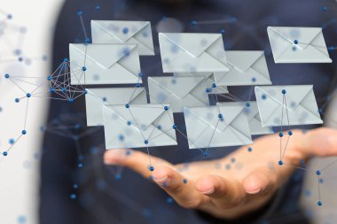 el arkaplanındaki e- posta simgesi kavramı