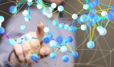 Konferans Dijital Ağ ve Veri Konsepti 3D