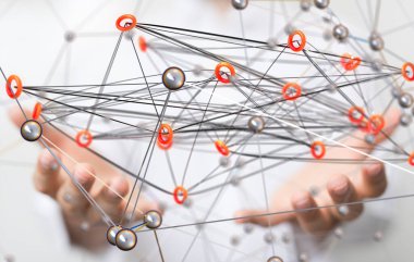 Konferans Dijital Ağ ve Veri Konsepti 3D