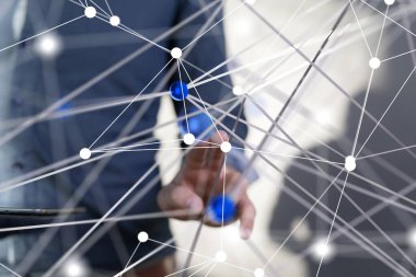 Konferans Dijital Ağ ve Veri Konsepti 3D