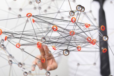 Konferans Dijital Ağ ve Veri Konsepti 3D