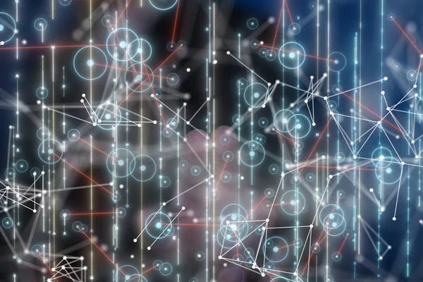 Sinirsel ağ 3 boyutlu illüstrasyon. Büyük veriler ve siber güvenlik